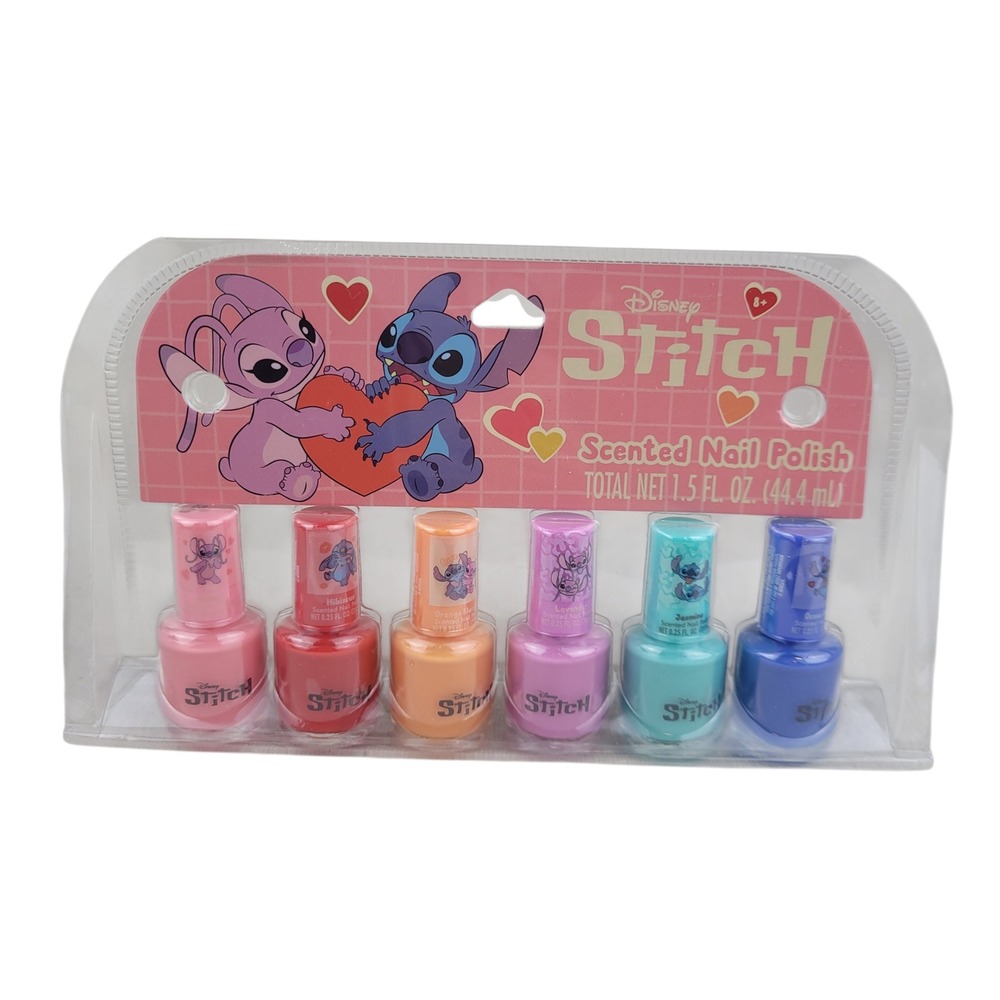 Disney Stitch Scented Nail Polish Set 6 Pack Multi Color by Taste Beauty NEW